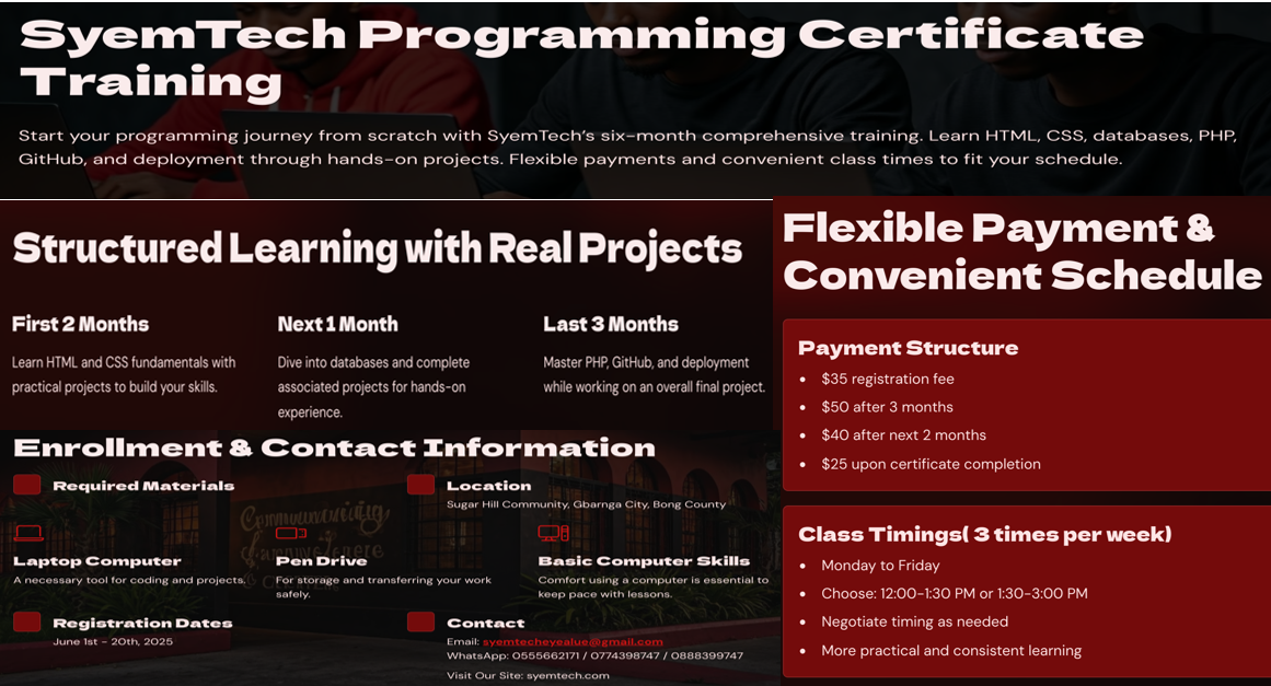 	📘 Syemtech Certificate Training in Programming from Scratch in PHP